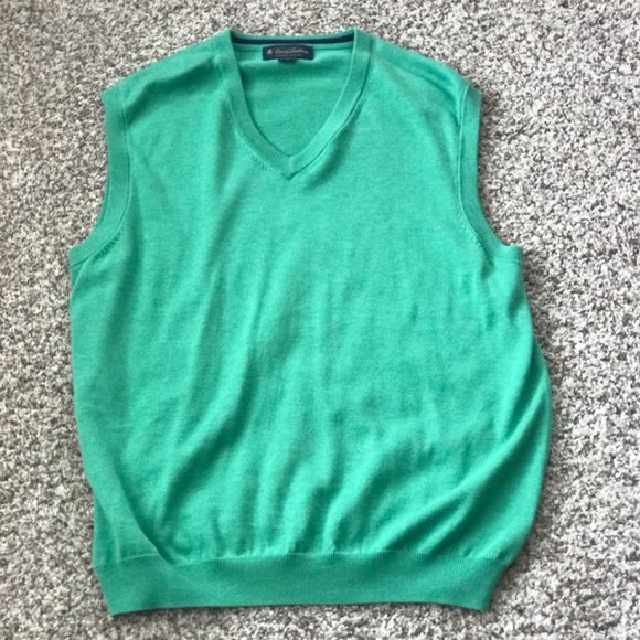 Men’s Green Brooks Brothers Sweater Vest, Large - Picture 1 of 4